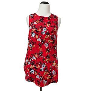 Abercrombie & Fitch Essentials Floral Sleeveless Tunic - Red - XS